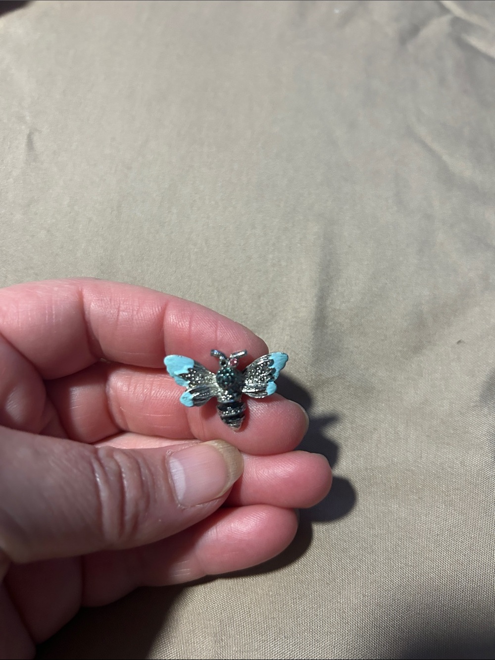 Blue Enamel Bee Brooch - Womens Jewelry